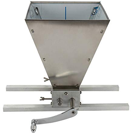 HOARLICN Getreidemühle Getreidequetsche, Manuelle Getreidemühle Edelstahl Getreidequetsche Malzmühle Futtermühle Mit 2 Aluminiumstangen Bis Zu 11 Pfund Getreide Für Home Brew Biermühle