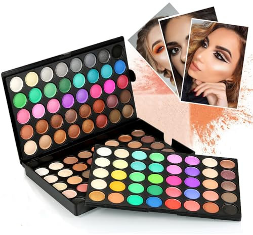 LHLXZQ 120 Farbe Lidschatten Palette, Mehrfarbiges, Mattes, Nude Perlglanz, Glänzend Lidschattenbrett, Bühne Halloween Weihnachten eyeshadow tray, geeignet für Anfänger und Profis#1
