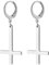 JewelryWe Petruskreuz Ohrringe für Herren Damen: Silber Edelstahl Satanische Ohrringe Huggie Creolen mit Baumelnde Umgekehrt Upside Down Kreuz Unisex Hängende Ohrringe Ohrhänger Religiöses Schmuck