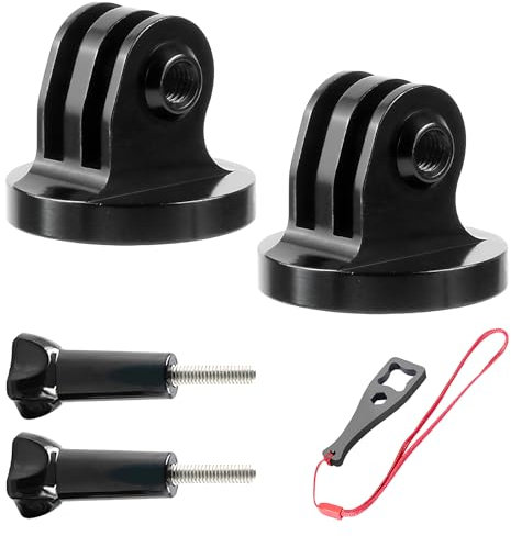 Higatful 2PC Alumium Tripod Mount Adapter Compatible with Gopro Hero 12, 11, 10, 9, 8, 7, 6, 5, 4, 3+, Hero Session, Fusion, Go pro Max, Ak aso, DJI OSMO Action 4 3 2 Cameras