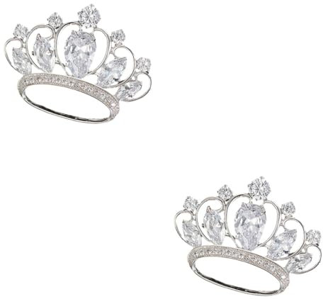 DEARMAMY 2stücke Elegante Damen Brosche Stilvolle Krone Anstecknadel Mit Zirkon Dekoration Für Hochzeiten Partys Geburtstagsfeiern Und Besondere Anlässe
