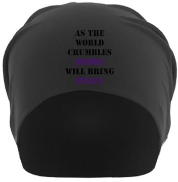 Atspauda As The World Crumbles Unisex Thin Cotton Slouch Beanie Black, Schwarz , Einheitsgröße