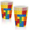 MORAINJAY 16 Pièces Tasse en Papier 9oz/250ml,Vaisselle Gobelets Anniversaire à Thème Blocs de Construction,Idéal pour Cadeau d'Enfant,Baby Shower,Table Décoration Fête Créative 16 Invités