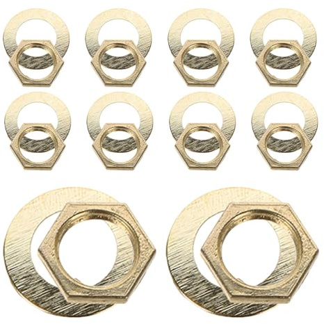 Alipis Quartz Clock Diy Fittings Clock Fixing Nuts and Washers Kit Nuts to Fit Movements Dial Nut Mechanism Parts for Wall Repair and Replacement 10 Nuts 10 Washers
