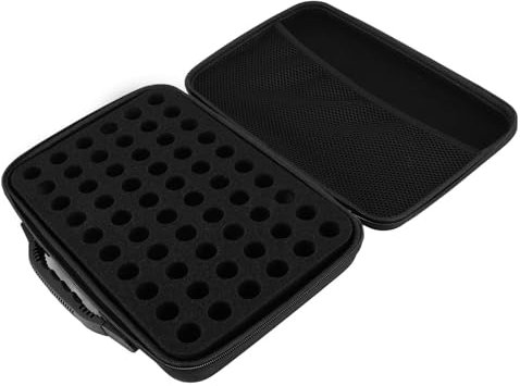 Masyrt Portable Alcohol Ink Storage Organizer with EVA Foam Padding and Internal Pockets for Easy Transport of Craft and Model Paints, Holds Up to 60 Bottles