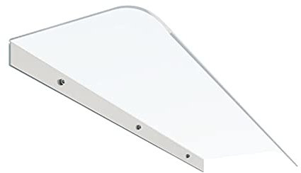 Tenda da sole per terrazzo esterno, baldacchino curvo, parapioggia in policarbonato per porte scorrevoli in vetro, combinabile (opaco, pieno, 40 x 80 cm)