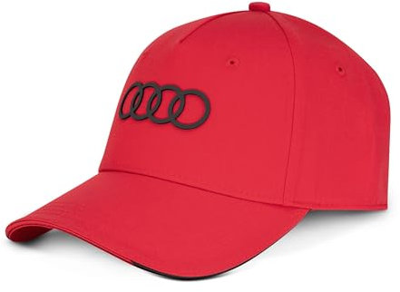 Audi 3132402620 Cap Basecap Baseballkappe Ringe Logo Baseballcap Mütze, rot