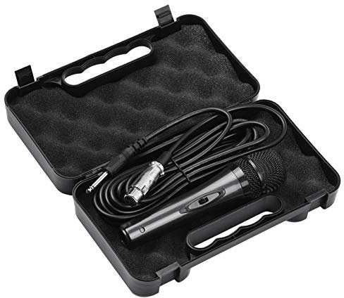 Qukaim Microphone dynamique filaire à main, micro cardioïde précis, multifonction détachable pour voix, instruments acoustiques, enregistrement en studio, podcasting, câble XLR de 5 m, noir