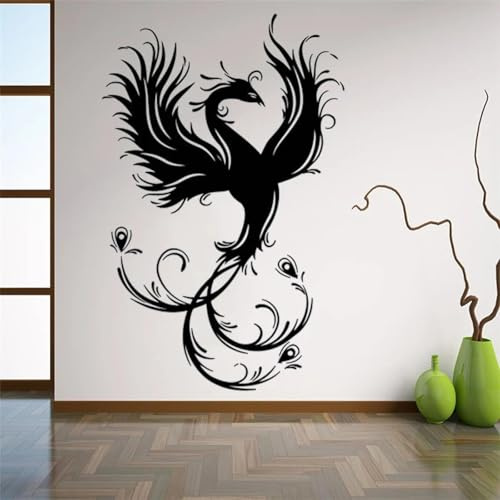 KGXUEDAO Uralter Tier-Vinylaufkleber, Vogel Phönix, Wandtattoo, Fantasie, chinesische Mythologie, Kunstdekoration, Kinderzimmer, Wohnzimmer, Schlafzimmer, Wandbild