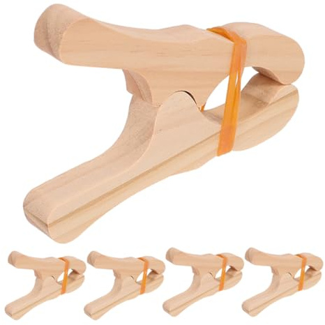 Angoily 5 pinzas de madera Montessori para construcción de fortalezas gigantes mantas pinzas de seda para guardería, escuela en casa, parque infantil
