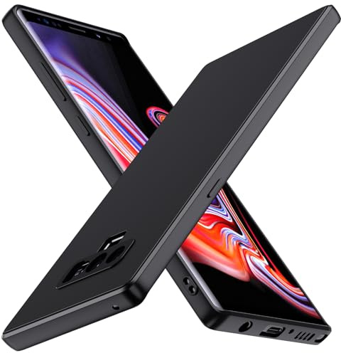 ivoler Silikon Hülle für Samsung Galaxy Note 9 mit Vollständiger Kameraschutz, Ultra Dünne Weiche Stoßfest Schutzhülle Flexible TPU Matte Schwarz Handyhülle Kratzfest Case Cover