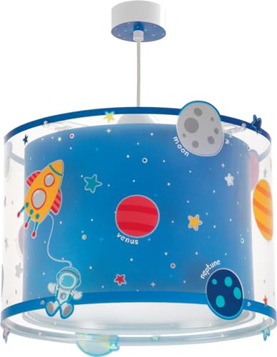 Dalber Lampe kinderzimmer, kinderlampe Pendelleuchte Hängelampe, Deckenleuchte Kinder, Deckenlampe kinderzimmer, Planets Planeten Raum, 41342M, E27, Türkis | Hängelampe; Deckenleuchte; Kinderzimmer; E27 - 1 x 15W