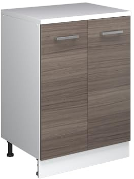 Vicco Erweiterungsschrank Rion, Edelgrau/Weiß, 60 x 46 cm ohne Schräge mit 2 Türen, kombinierbar mit Rion Dachschrägenschränken und Schrankmodulen