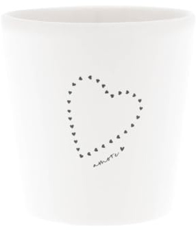 Bastion Collections Becher, Tasse ohne Henkel Amore Herzchen 300ml Keramik