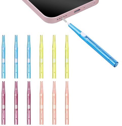 12 stycken USB C mobiltelefon rengöringsset telefon högtalare rengöringsborstar