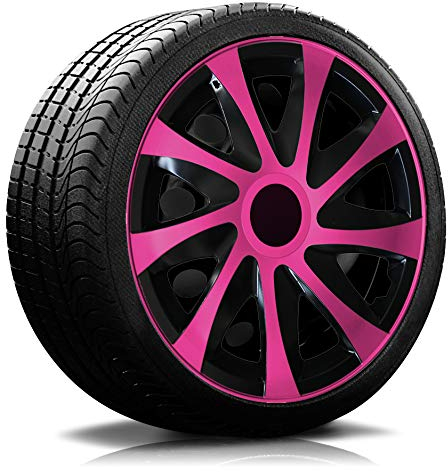 16 Zoll RKK04 Multi-Color Line (Schwarz-Pink) Radkappen/Radzierblenden 4 Stück