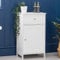CHRISTOW White Bathroom Cabinet Floor Standing, Small Wooden Drawer Storage Cupboard Unit With Shelf & Drawer