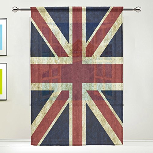 Use7 Vorhang mit Union-Jack-Motiv, 139,7 x 19,8 cm, 1 Stück, Moderne Fensterbehandlung, Paneel-Kollektion für Wohnzimmer, Schlafzimmer, Heimdekoration