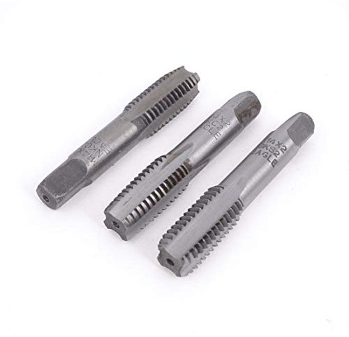 Aexit 3 Pcs M14x1,75 HSS 4 Flutes Vis Filet Taraud Droit Robinets Argent NY574862W653121U