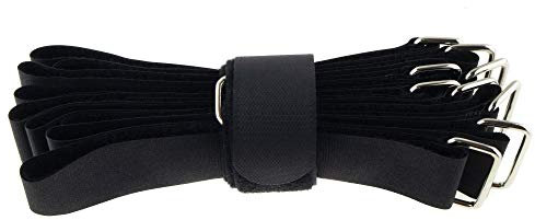 10x Klett-Kabelbinder 600x38 schwarz Flausch/Klett gekreuzt Klettbinder