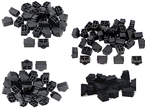 200 Stück Hub Port RJ45 Anti-Staub-Abdeckkappe Schutzstecker Schwarz Silikon Ethernet
