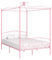 vidaXL Himmelbett Bettgestell Bett Doppelbett Metallbett Bettrahmen Lattenrost Schlafzimmerbett Schlafzimmermöbel Ehebett Rosa Metall 140x200cm