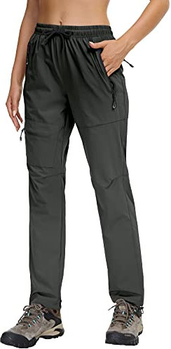 Butrends Pantalon de randonnée en Plein air pour Femme Pantalon de randonnée de Camping à séchage Rapide étanche Protection UV avec Poches zippées