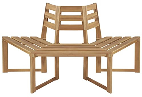 MUSEVANE Baumbank Halb-Hexagonal 160 cm Massivholz Akazie