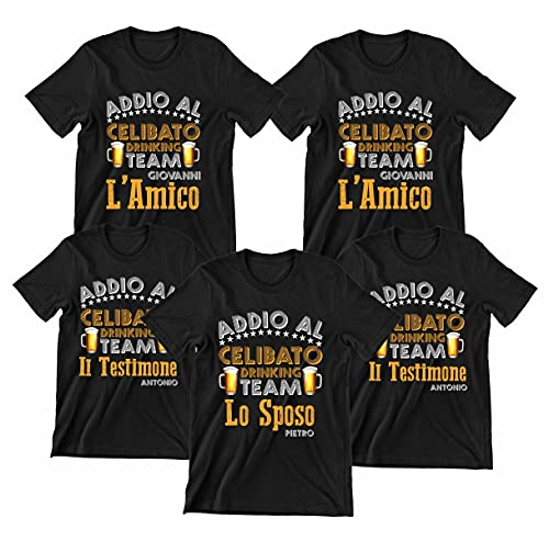 Incidiamo Pacchetto Magliette Personalizzabili T-Shirt Addio al Celibato Drinking Team - Gadget Addio al Celibato