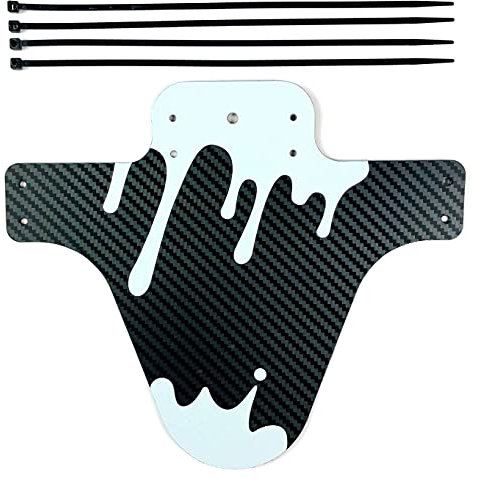 Hallenwerk 1x Stück Mud Guard Fahrrad Spritzschutz Kotflügel Flexibles Schutzblech Schützt vor Schlamm und Schmutz Farbe: (SCHWARZ & WEIß)