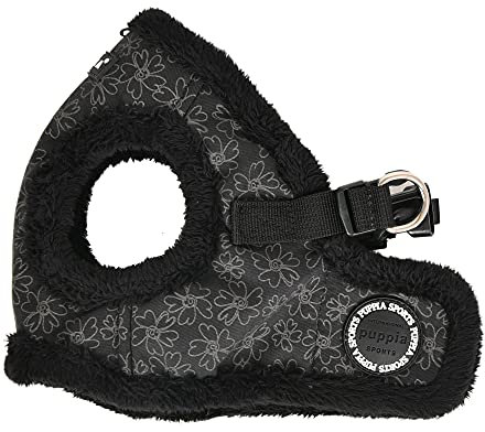 Puppia Brustgeschirr für kleine und mittelgroße Hunde - Hepatica Harness B - verstellbar und komfortabel, Schwarz