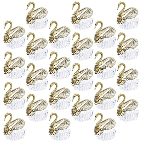 Angoily 24Pcs Candy Boxen für Hochzeiten Kleiner Schwan Form Geschenk Boxen Hochzeit Gastgeschenke Boxen für Süßigkeiten Schokolade- Goldene