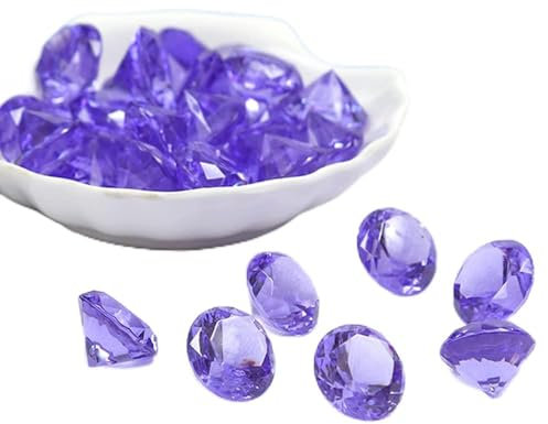 120 Stück Acryl Diamanten Dekosteine,Acryl Diamant Edelsteine Streudeko Tischdeko Acrylschmuck für Hochzeit Geburtstag Weihnachten Party Vasenfüller Piratenparty Schatzsuche Dekoration,Violett