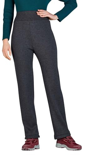 Amber Ladies Thermal Lined Pull On Jersey Trousers – Super Soft Fleece Lined Warm Winter Pants with Stretch Waist – Comfortable Everyday Women’s TrousersSizes 10–75 Charcoal 16 Short