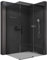 Paroi de douche d'angle et porte coulissante DX906 FLEX noir mat - verre gris de 8 mm avec revêtement Nano - largeur sélectionnable, Largeur élément porte:140cm, Largeur élément latéral:90cm