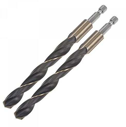 sourcing map 2Stk. Schnelldrehstahl HSS Spiralbohrer 12mm Durchm. 1/4 Sechskant 150mm lang