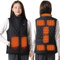 Heizweste Damen, Wärmeweste Elektrisch, Heizjacke Usb, Weste Mit Heizung, Warme Weste Beheizt, Heated Vest Einstellbar Temperatur Für Outdoor Skifahren Wandern Jagd Motorrad Camping (Schwarz, XL)