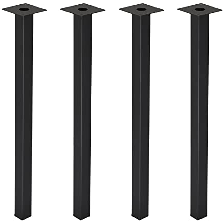 H JINHUI Tischbeine aus Metall, 4er-Set, 70 cm Möbelbeine, Schwarze gerade Schrankbeine, robuste Couchtischbeine, Sofa-Bar-Tisch-Bettbeine, mit Schrauben und Bodenschonern für Heimbüro-Esszimmer