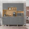 KITS PARANA Buffet de Cuisine 6 Portes 2 Tiroirs Chêne et Gris L 180.2 H 198 P 38.8 cm