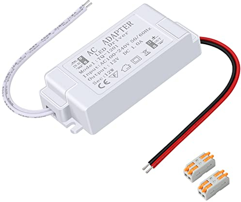 Karyoosi LED Trafo 230V auf 12V, Transformator 12W 1A, Treiber Netzteil, Kein Flimmern, Kein Rauschen für MR16 GU5.3 MR11 G4 Glühbirnen und LED Strip