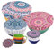 PHOGARY 5 Couvercles de Bol Réutilisables, Couvercles en Tissu Imperméables pour Le Bol à Salade en Verre, Le Pot, Les Melons (Fit 2.7-14 Pouces), la Bordure Élastique (Motif Mandalal A)