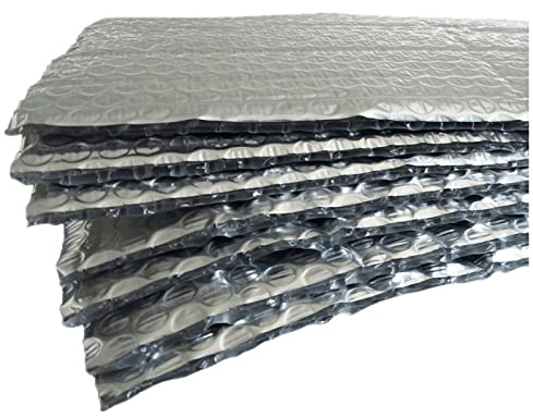 Isolierfolie Dämmfolie Reflektierende Heizkörper-Isolierfolie, 2-lagige wärmereflektierende Isolierrolle, 4–5 mm Strahlungsbarriere-Luftpolsterfolien-Isolierung für Schuppen, Wände, Böden, Dachböden,