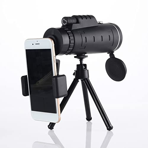 Leistungsstarkes 40 X 60 Monokular-Teleskop, Wasserdicht, HD-, mit Telefonclip und Teleskopstativ für Wandern, Jagd und Vogelbeobachtung