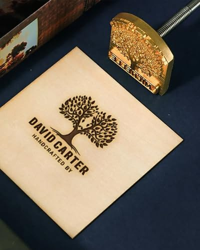Märkning järn värmeförbränningsstämpel anpassad mönster logotyp för trä läder BBQ märke järnstämpel med trähandtag mässingshuvud (5 x 5 cm)