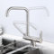 XJTNLB Grifo Abatible Fregadero Grifo Cocina Osmosis 3 Vias Grifo Giratorio Grifo de Cocina con Osmosis Abatible Mezclador de Fregadero,Cepillado