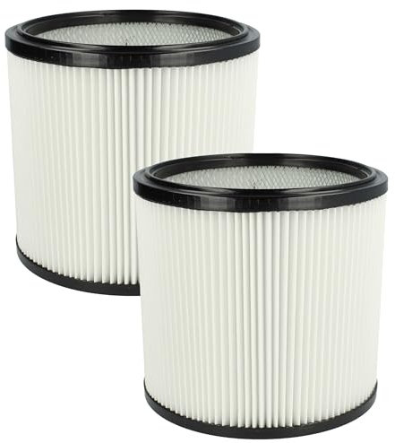 vhbw 2x Faltenfilter kompatibel mit Starmix GS 3078 PZ, 2078 PZ Staubsauger - Filter, Patronenfilter, Polyester, schwarz weiß