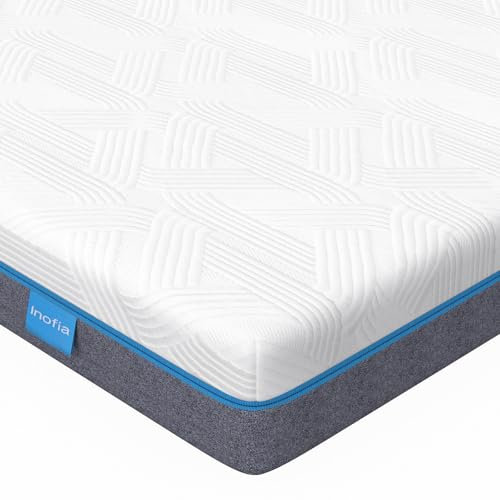 Inofia Gel Topper 120x200cm Höhe8cm, Zwei Härtegrad H3&H4 Öko-TEX® Zertifiziert Memory Foam Matratzen Topper ür Boxspringbett Wohnwagen Schlafsofa und Unbequeme Betten, Bezug Waschba