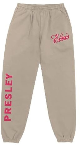 ELVIS PRESLEY Uni Official Merch Red/Tan Logo Sweatpants Trainingshose, Sand, L