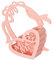 INOOMP Blumenkorb zum Aufhängen an der Wand dekorativer Blumentopfhalter wandmontierter Kleiderständer wandhalter blumenampel Wandmontierter Blumenkorb Blumenhalter Blumenkorb Herz Rosa
