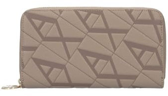 Armani Exchange Damen Geldbörse Beige Monogram UNI, Pisco-Dark Pisco, Taglia Unica